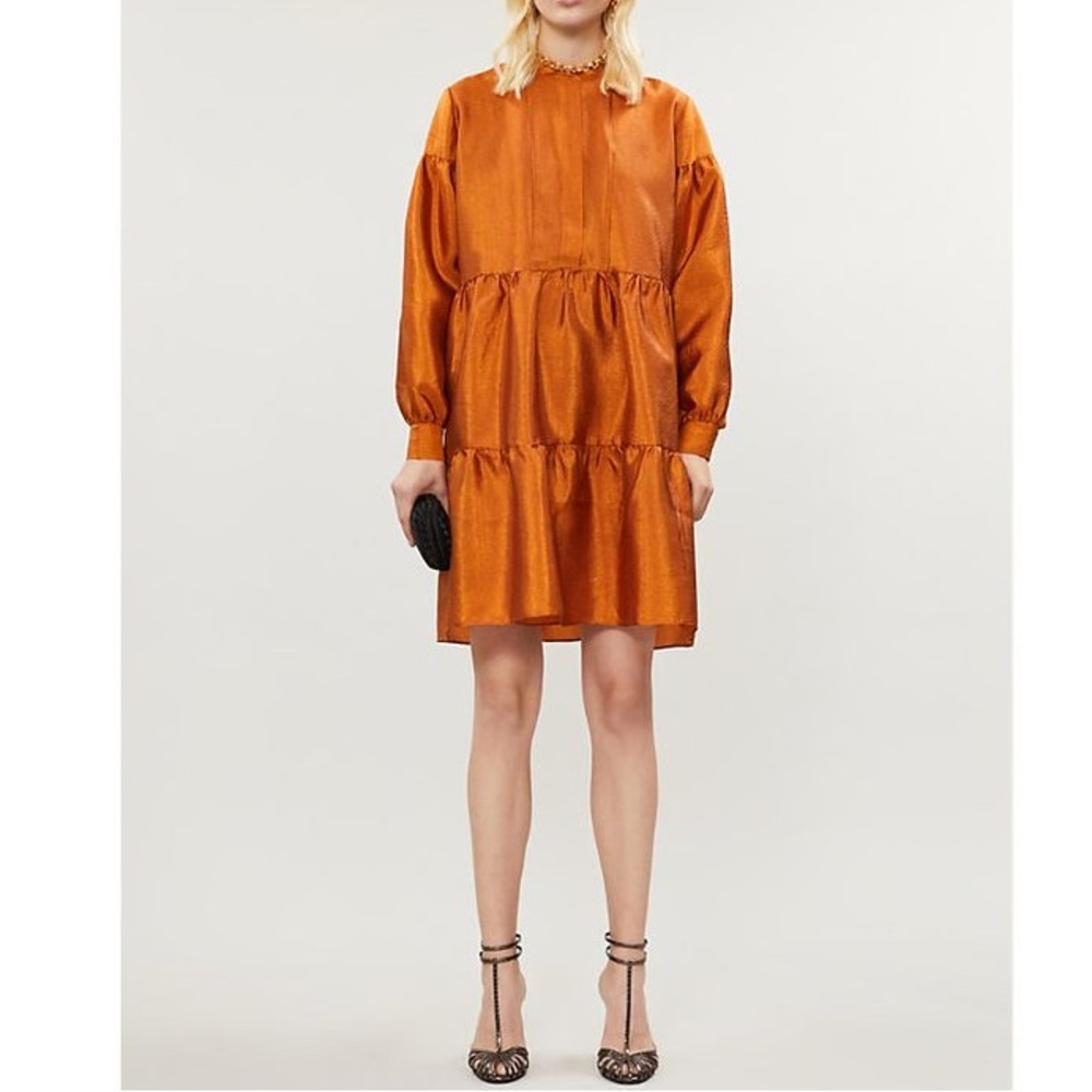 Samsøe & Samsøe Margo Taffeta Shirt Elegant Orange Holiday Women's Dress